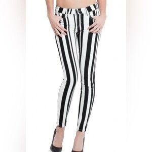 Guess Brittney Skinny Black And White Striped Jeans Size 25